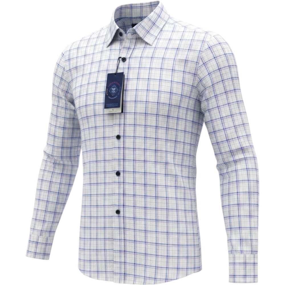 Con.Struct Mens XXL Slim Fit Plaid Button Down Shirt Untucked Performance NWT